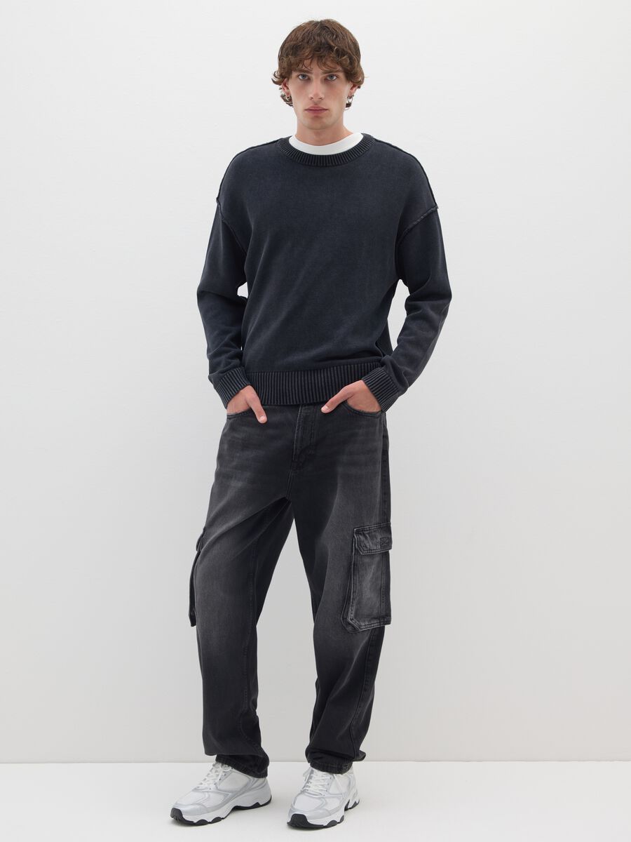 Grey pure cotton regular fit jumper_1