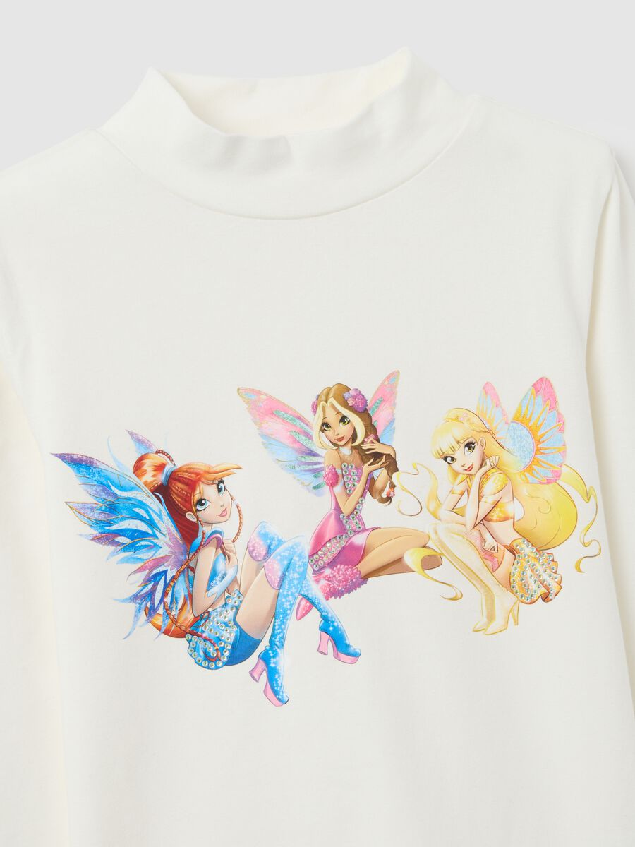 Girl's white stretch cotton T-shirt, regular fit_1