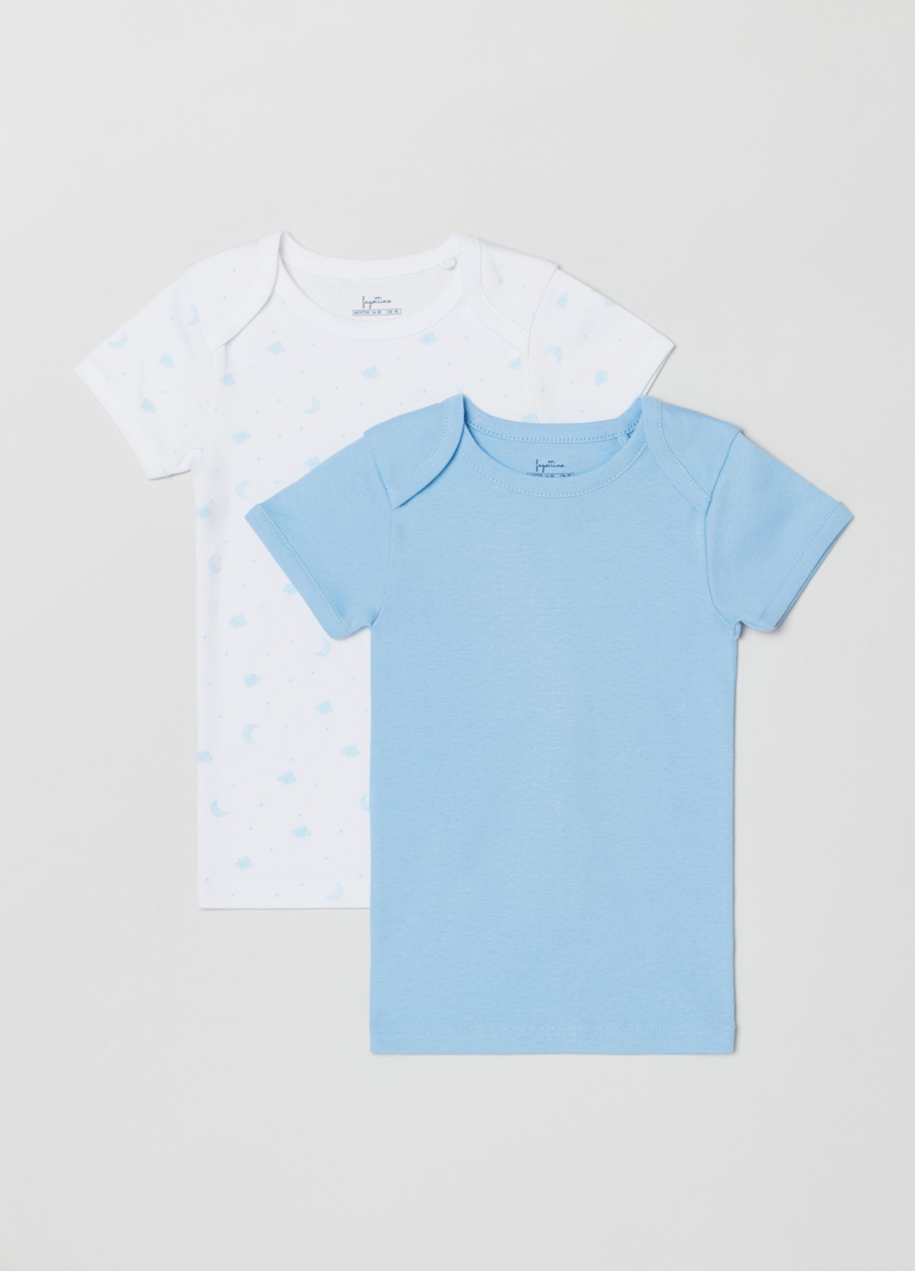 Two-pack undershirt with cloud and moon print