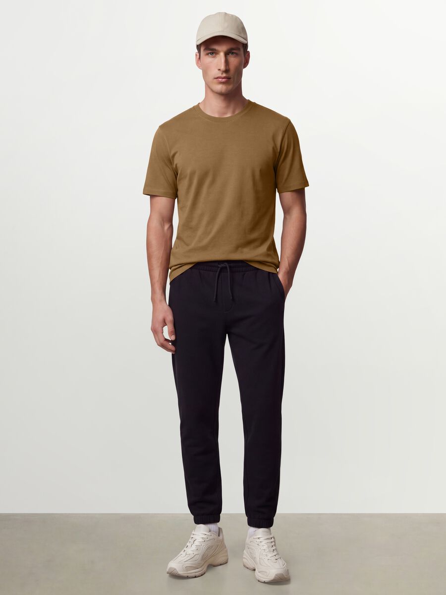 T-shirt marrone in puro cotone organico jersey regular fit_2