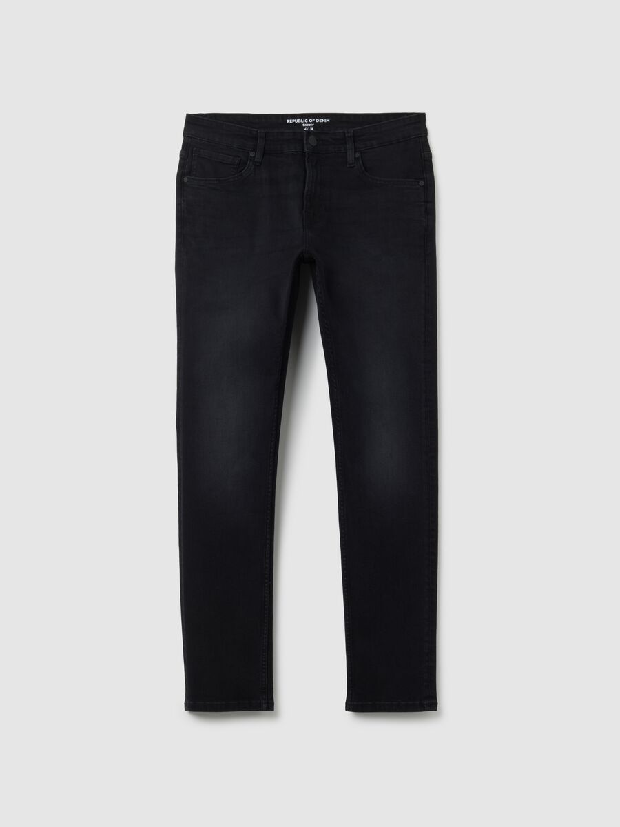 Black stretchy cotton skinny fit jeans_4