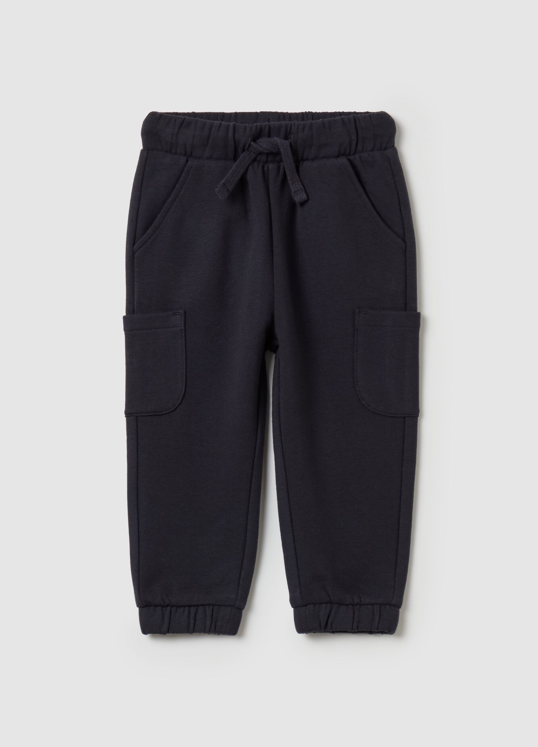 Fleece joggers with pockets and drawstring