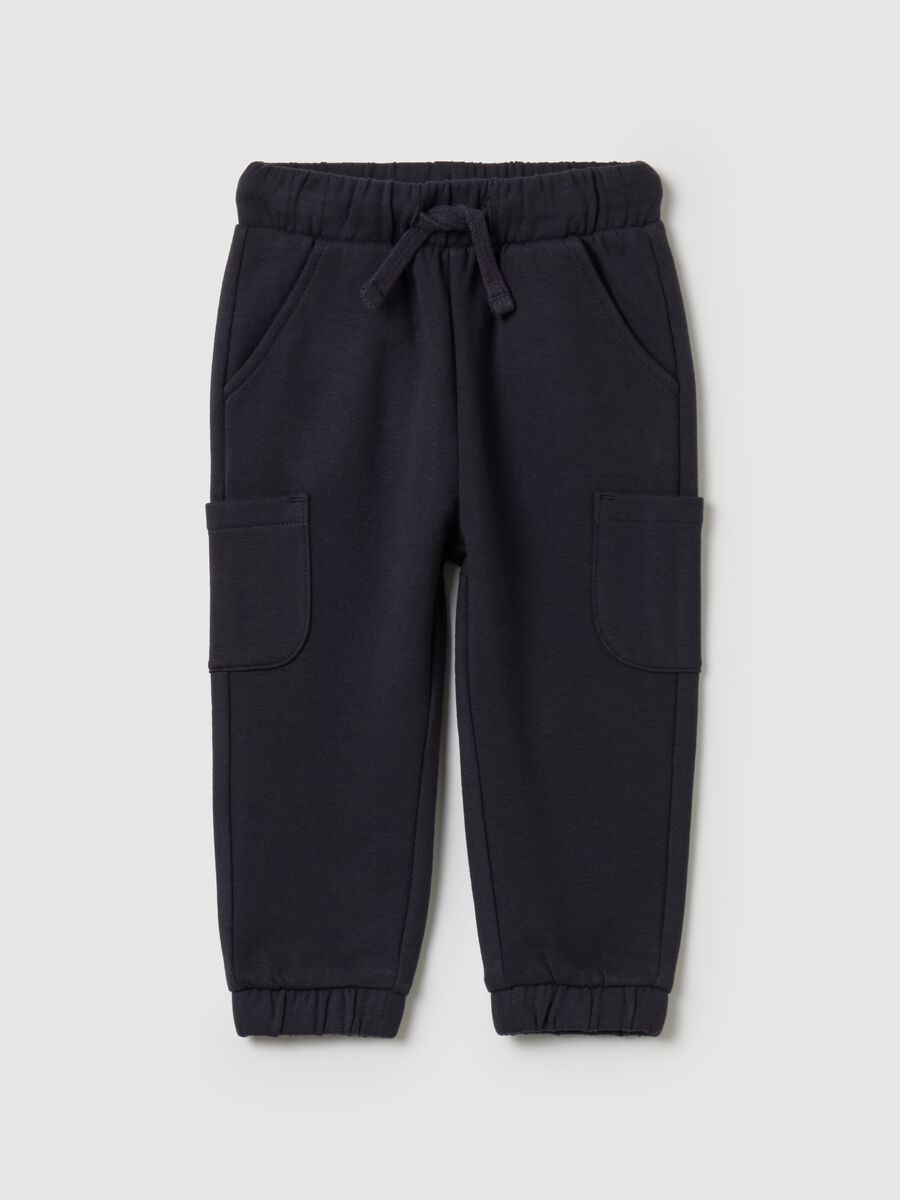 Fleece joggers with pockets and drawstring_0