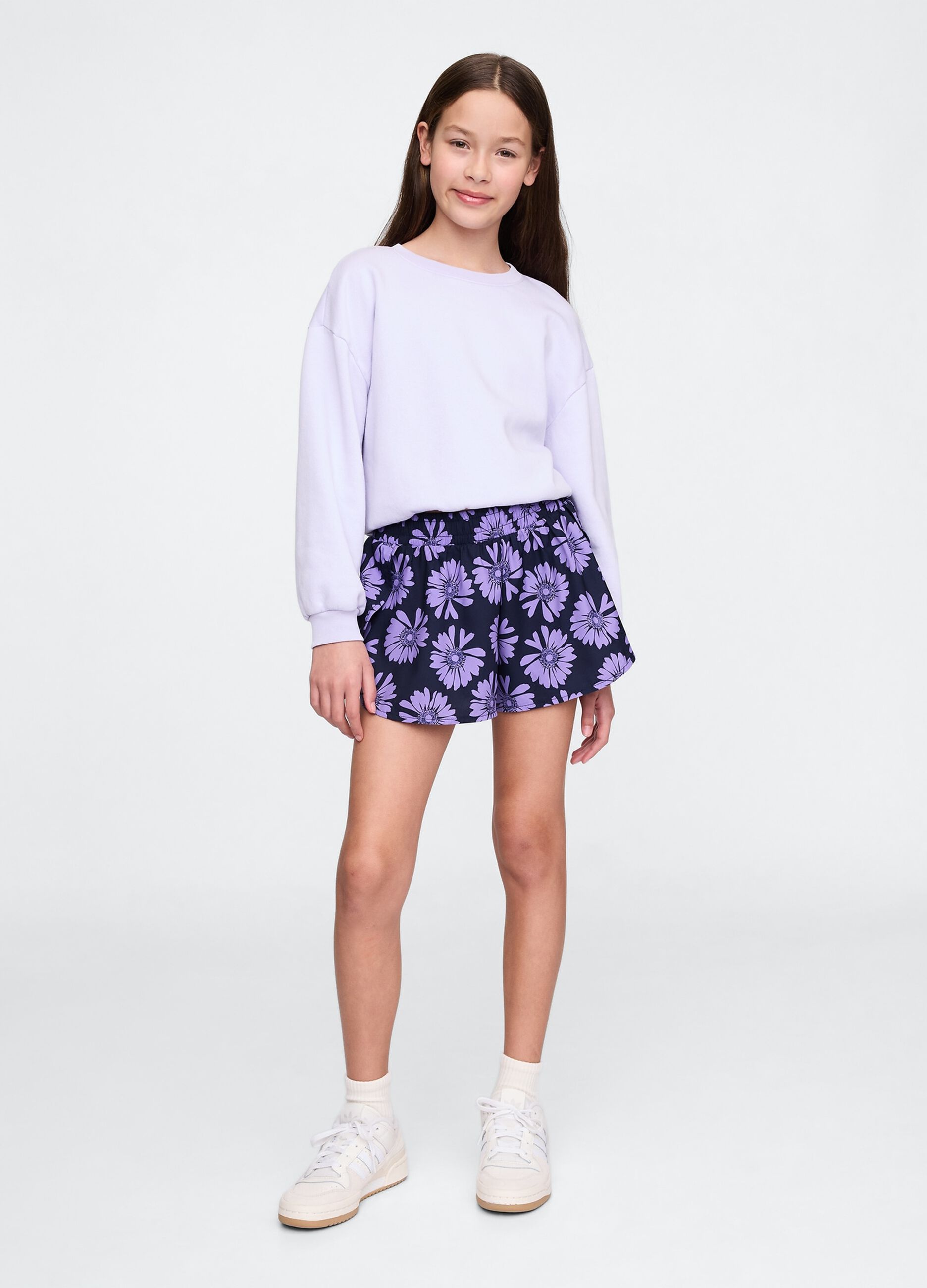 Purple Floral Shorts