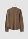 Brown pure cotton long-sleeve piqu&eacute; polo, regular fit_2