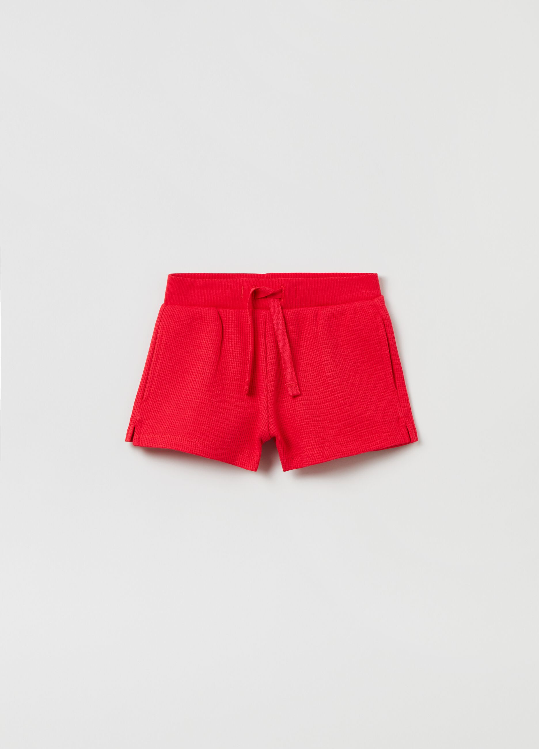 Shorts in cotone trama waffle_0