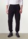 Jogger neri in misto cotone con fondo a polsino e coulisse_1