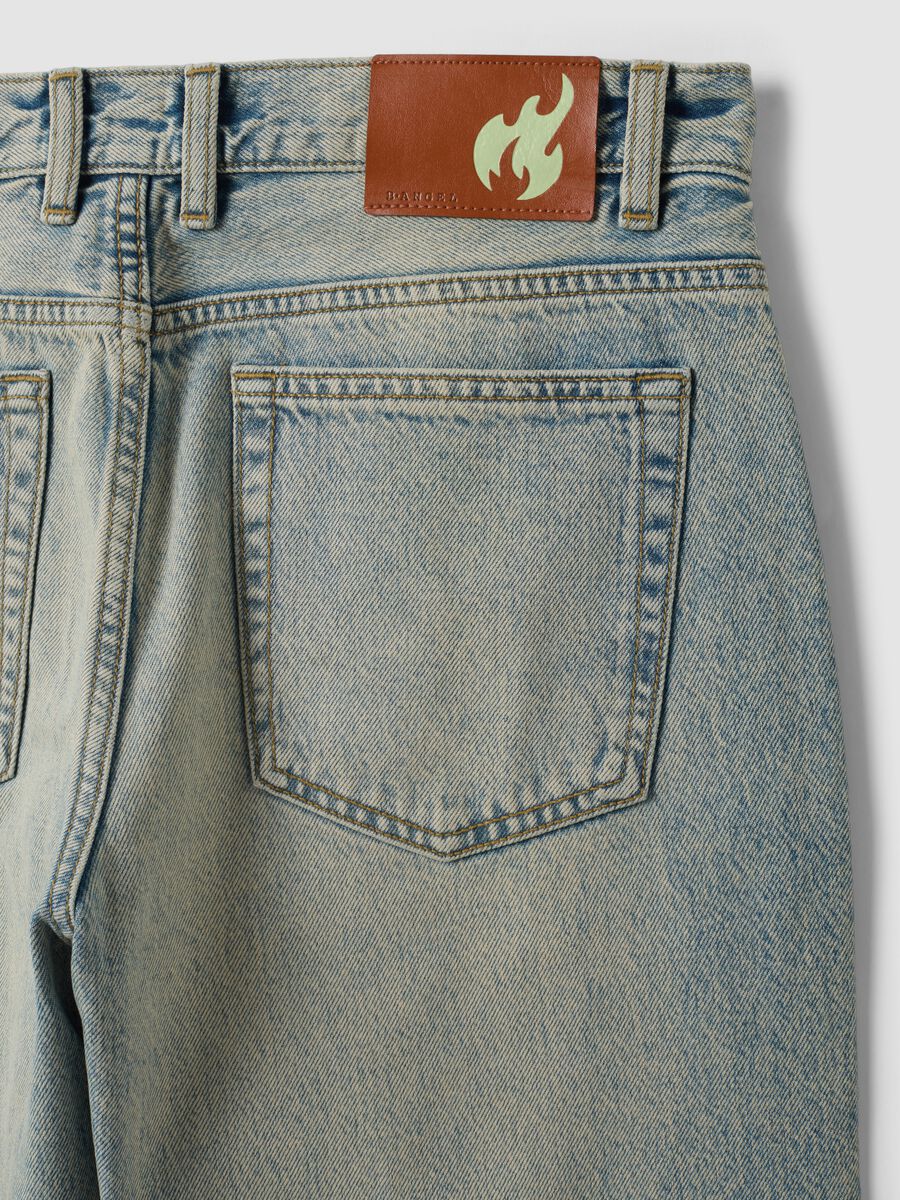 Light blue denim jeans in pure cotton, loose fit_5