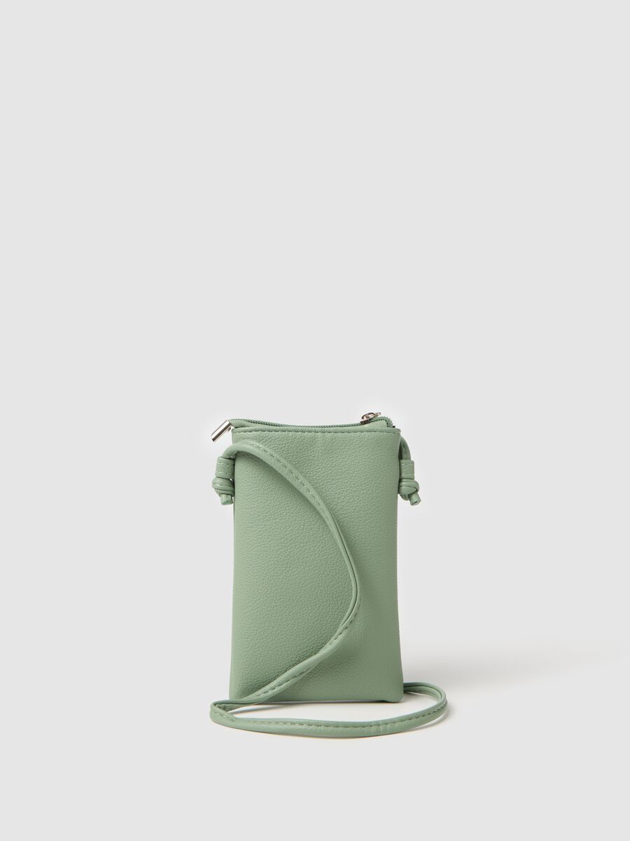 Green mobile phone holder with shoulder strap_1