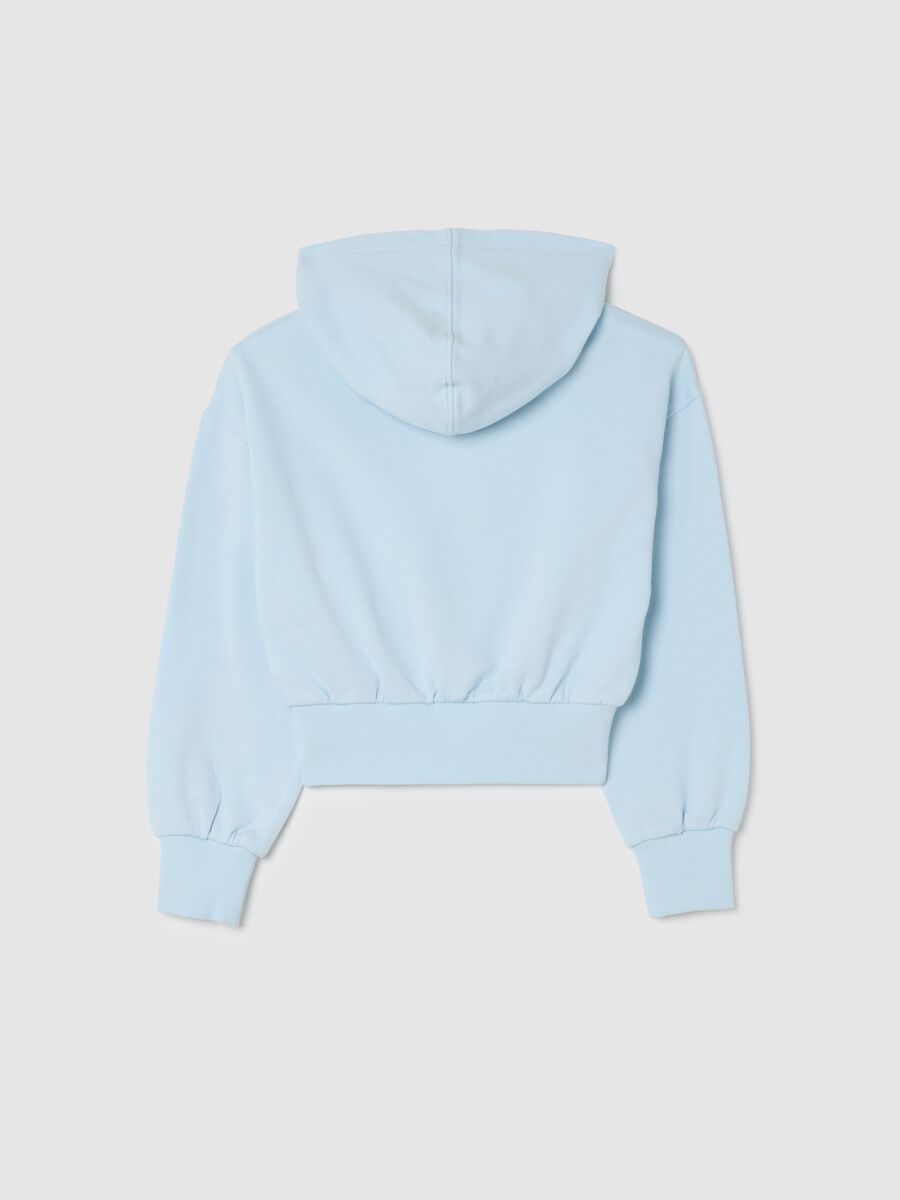 Felpa corta azzurra da ragazza in puro cotone regular fit_1