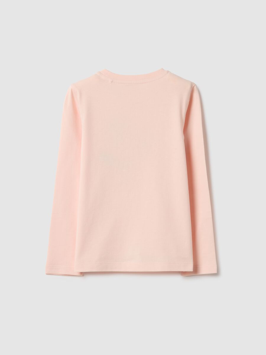 Pink pure cotton T-shirt for girls with regular fit_1