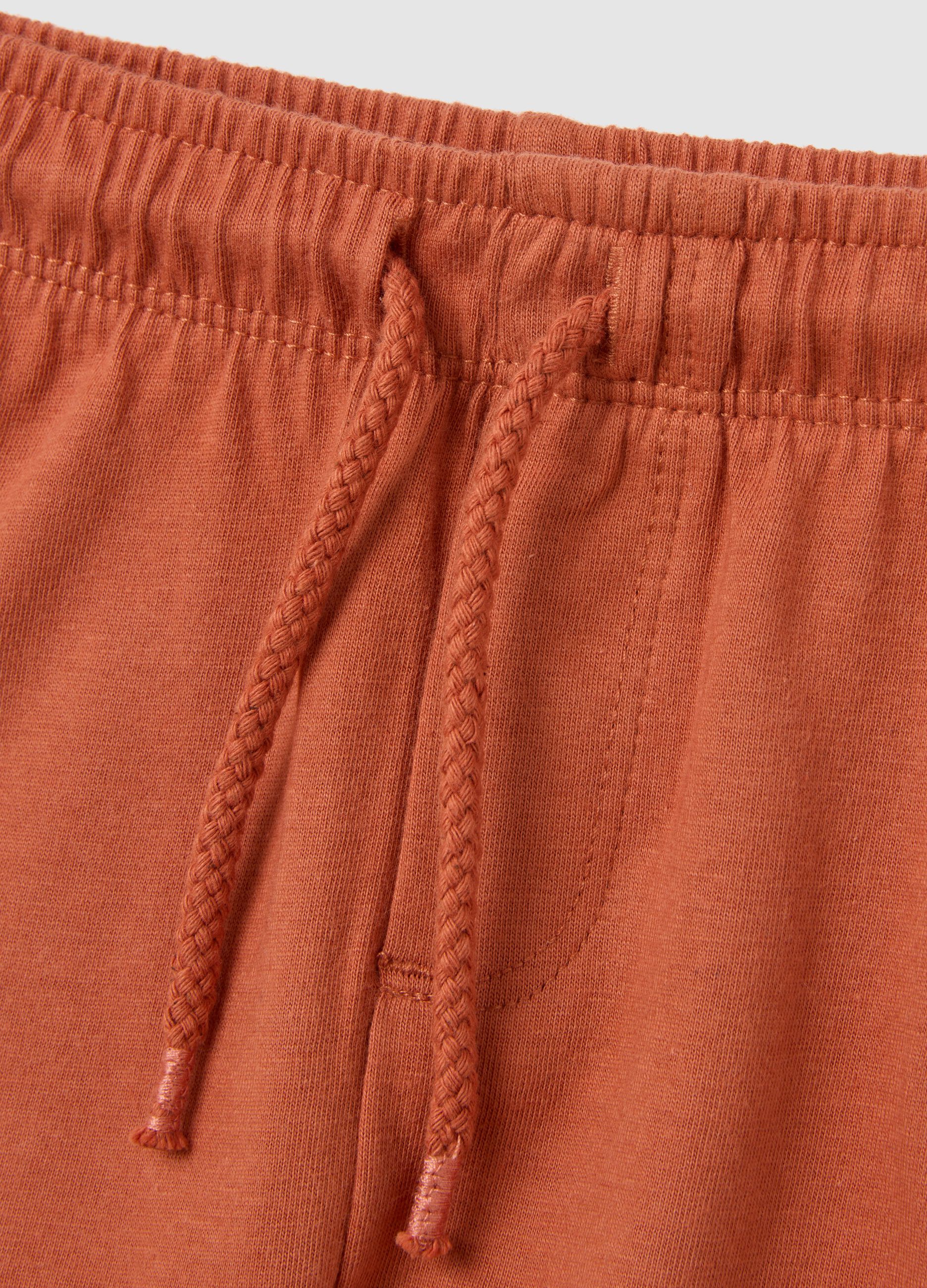 Children's orange pure cotton regular fit shorts