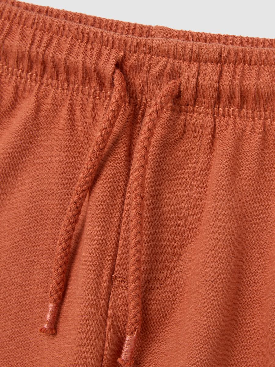 Children's orange pure cotton regular fit shorts_2