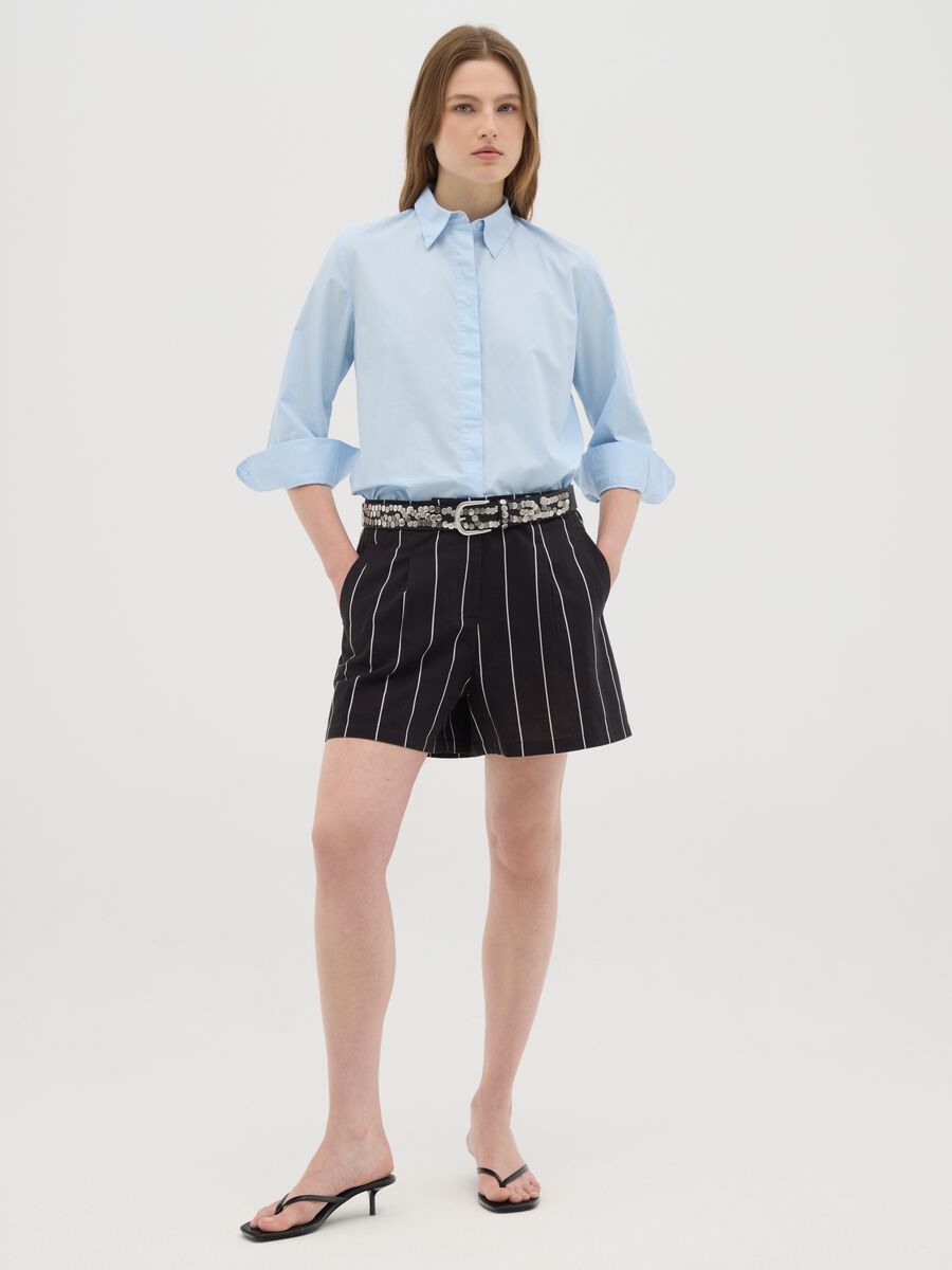 Women's multicolour pure cotton shorts, regular fit_0