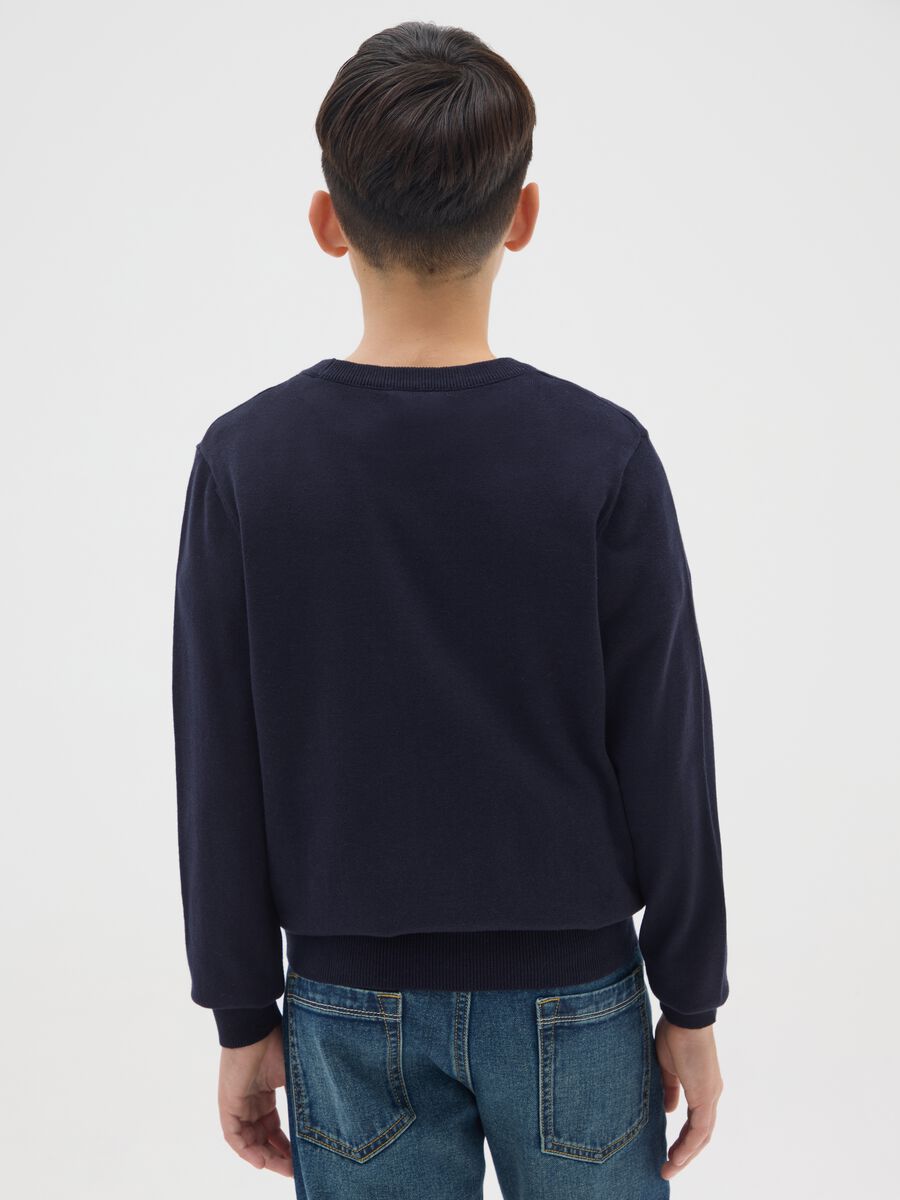 Boys' Pure Cotton Black Regular Fit Sweater_1