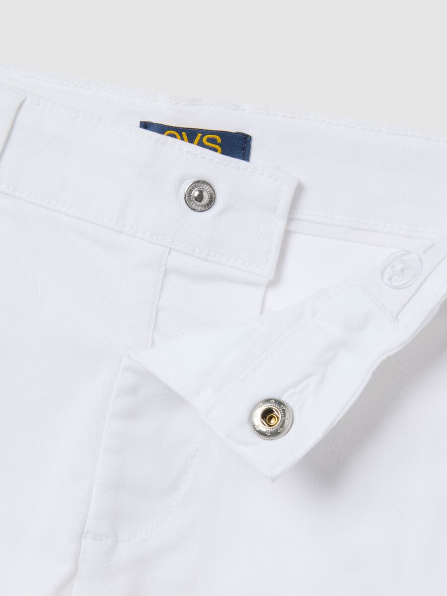 White Stretch Cotton Shorts OVS Kids_2