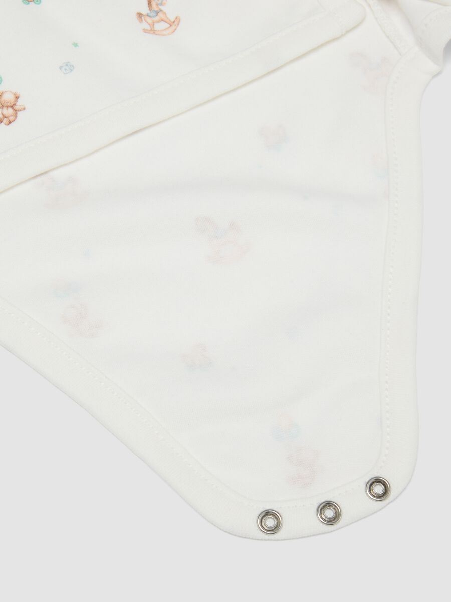Bipack di body multicolor in puro cotone organico con stampa per neonato_3