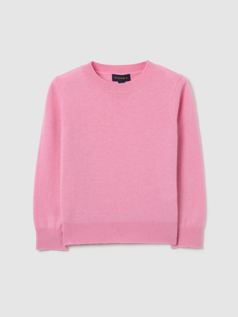 Girls' Pink Pullover in Pure Wool_3