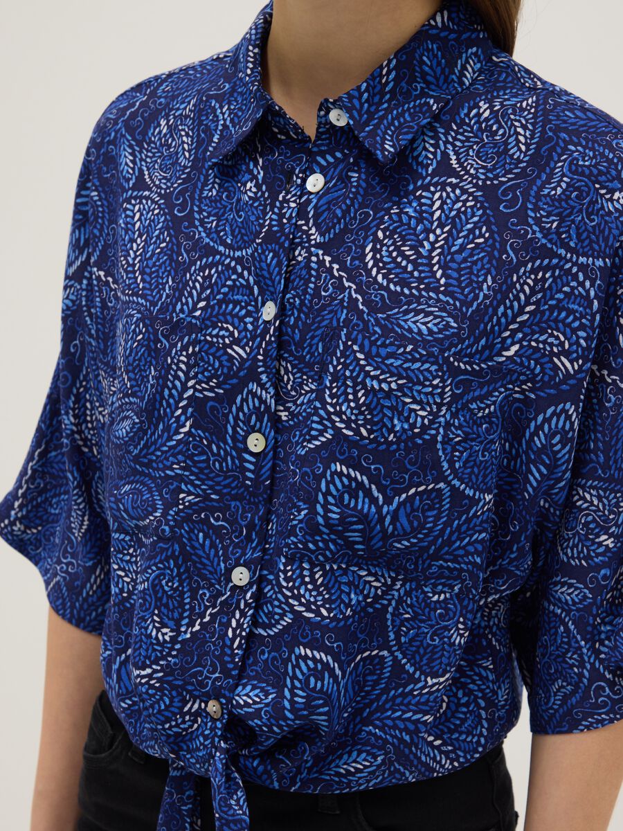 Multicolour pure viscose shirt with regular fit and pattern_3