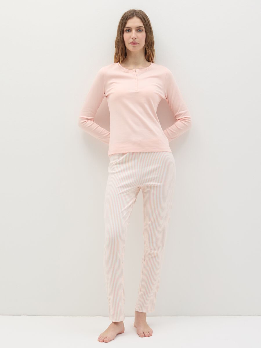 Striped cotton pyjama bottoms_0