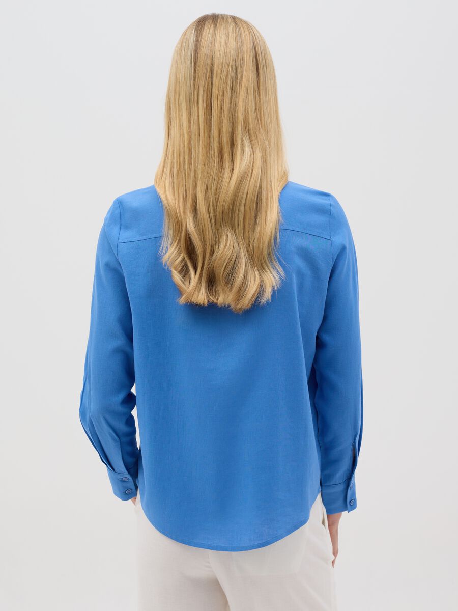 Women’s light blue regular-fit shirt in cotton without buttons_2