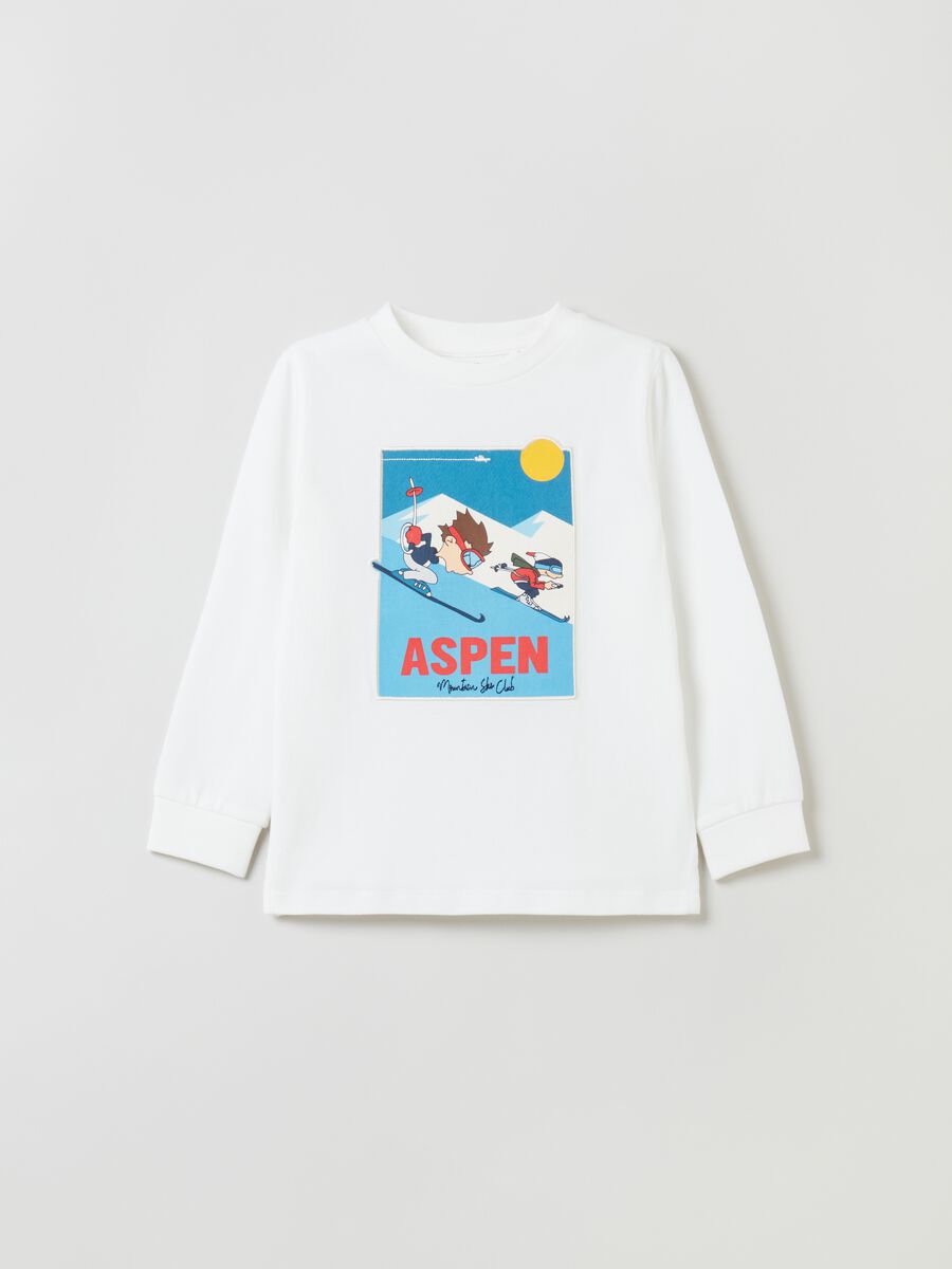 T-shirt a maniche lunghe con stampa_0