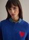 Blue pure cotton jumper regular fit with heart_0