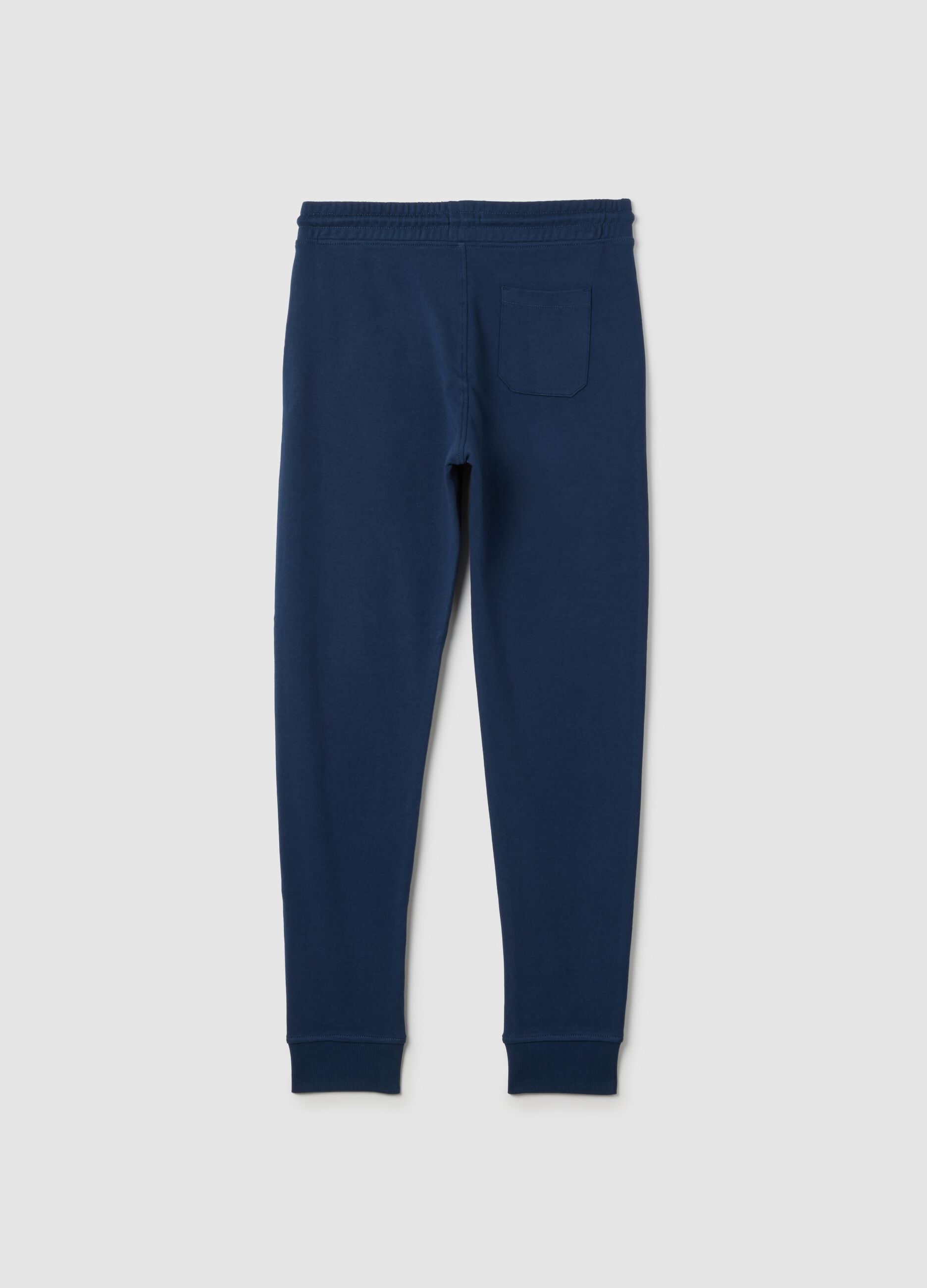 Boys' blue pure cotton jogger trousers with regular fit