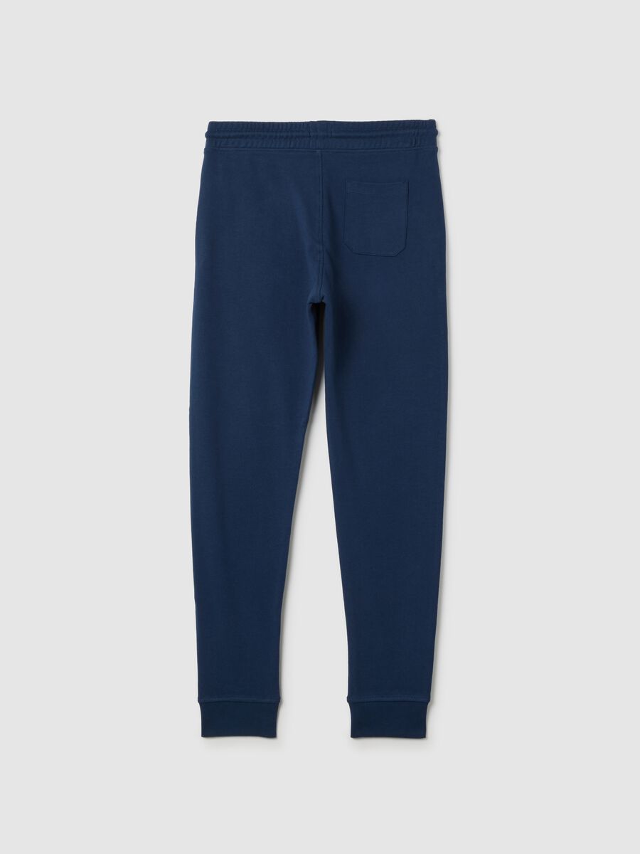 Boys' blue pure cotton jogger trousers with regular fit_1
