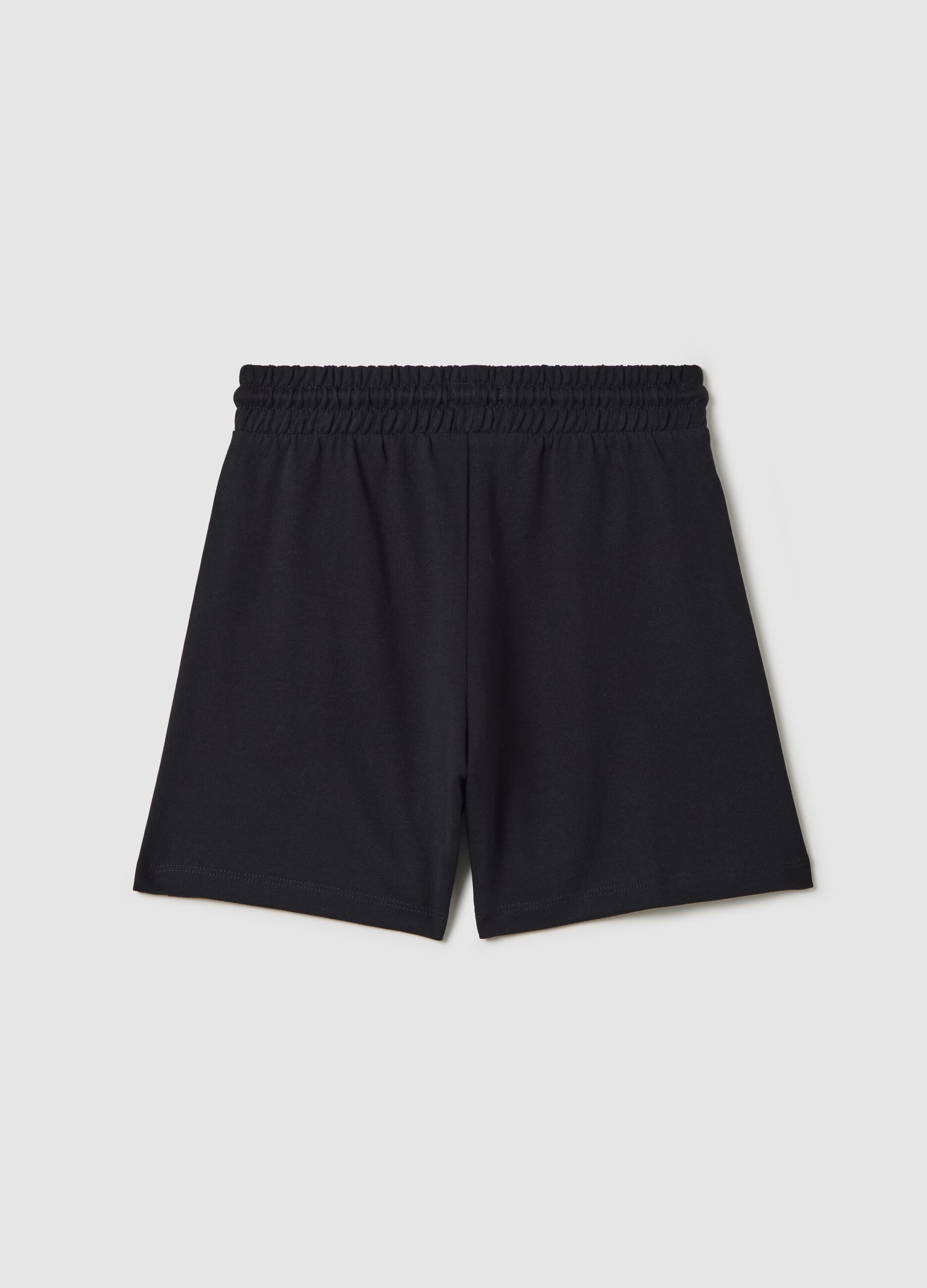 Short da ragazza in puro cotone nero regular fit