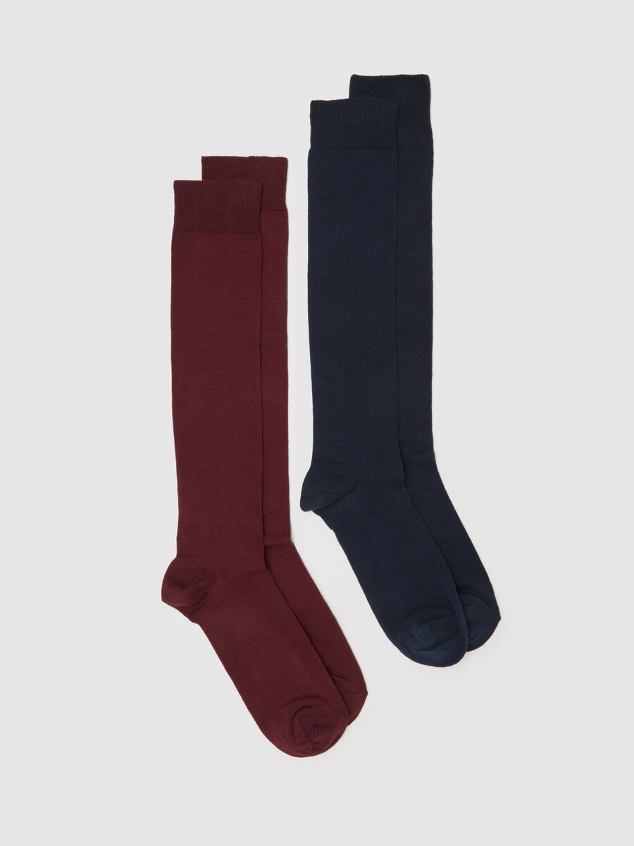 Set bipack calze lunghe in cotone multicolor elasticizzato_0