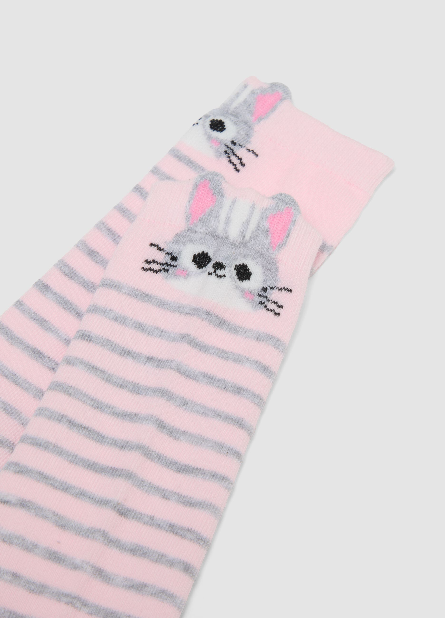 Bipack di calze lunghe rosa in cotone organico elasticizzato