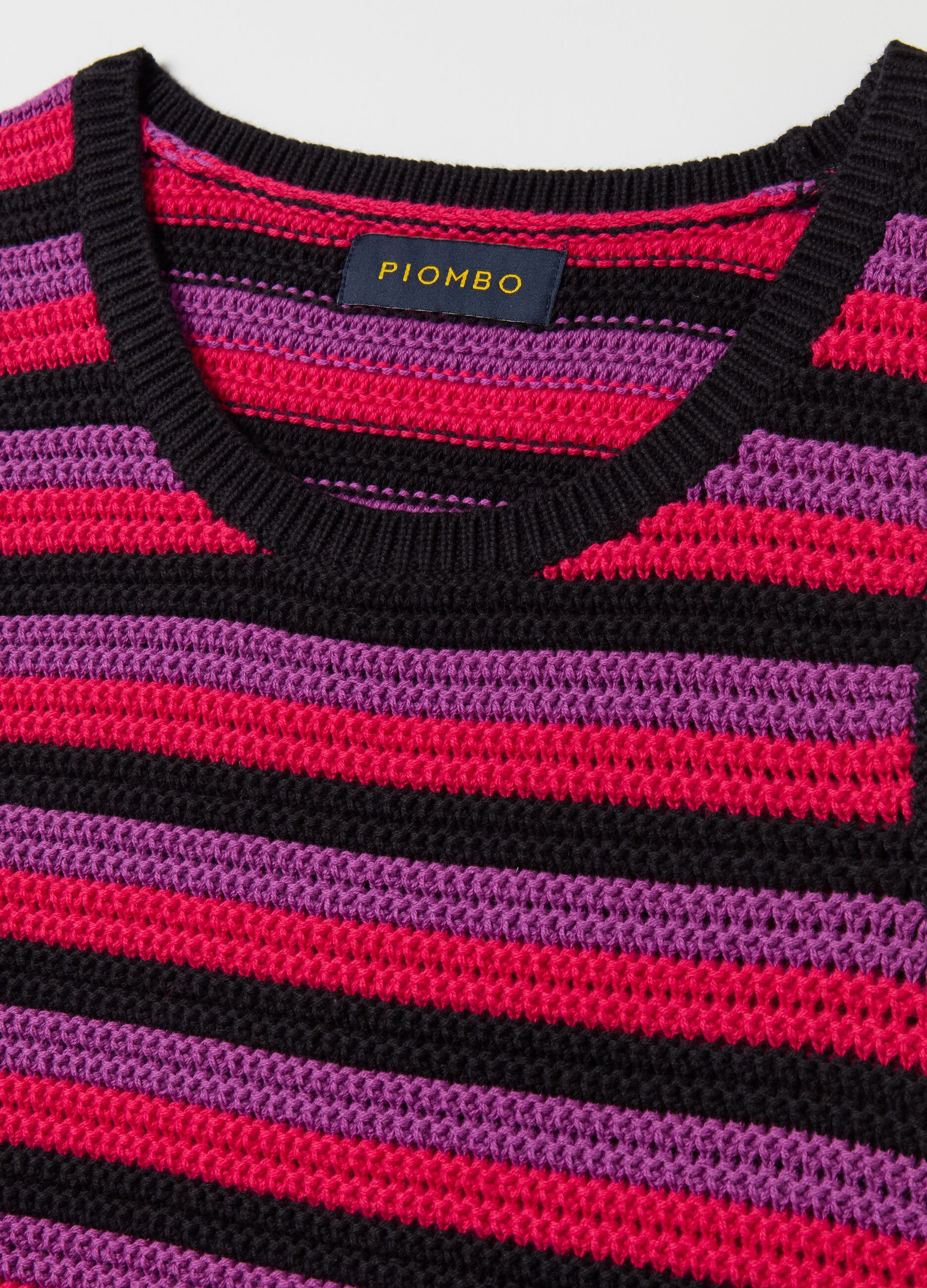 Tank top in maglia a righe multicolore