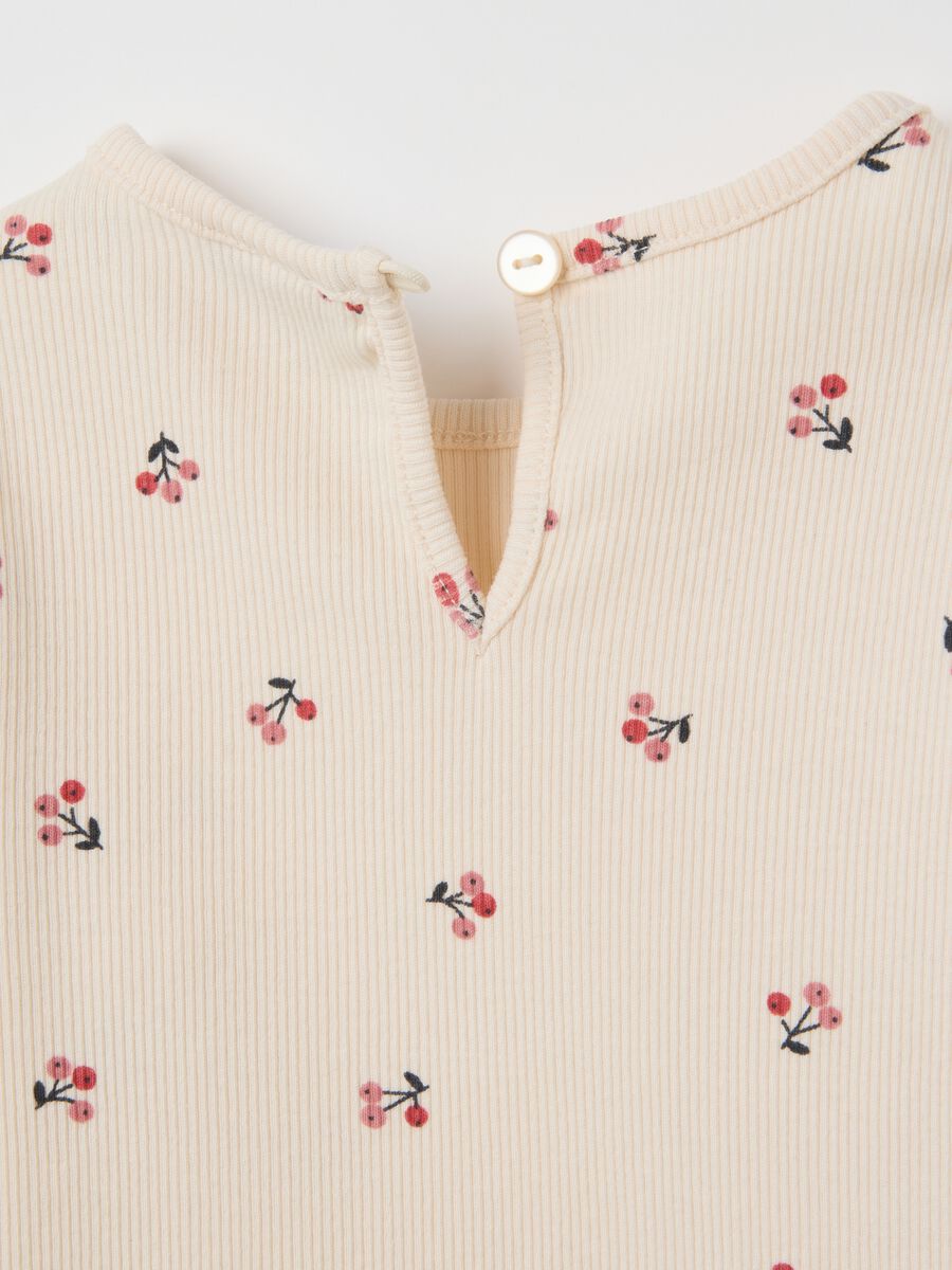 Baby girl's beige cotton blend T-shirt, regular fit_3