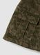 Gonna pantalone verde in cotone elasticizzato a coste_3
