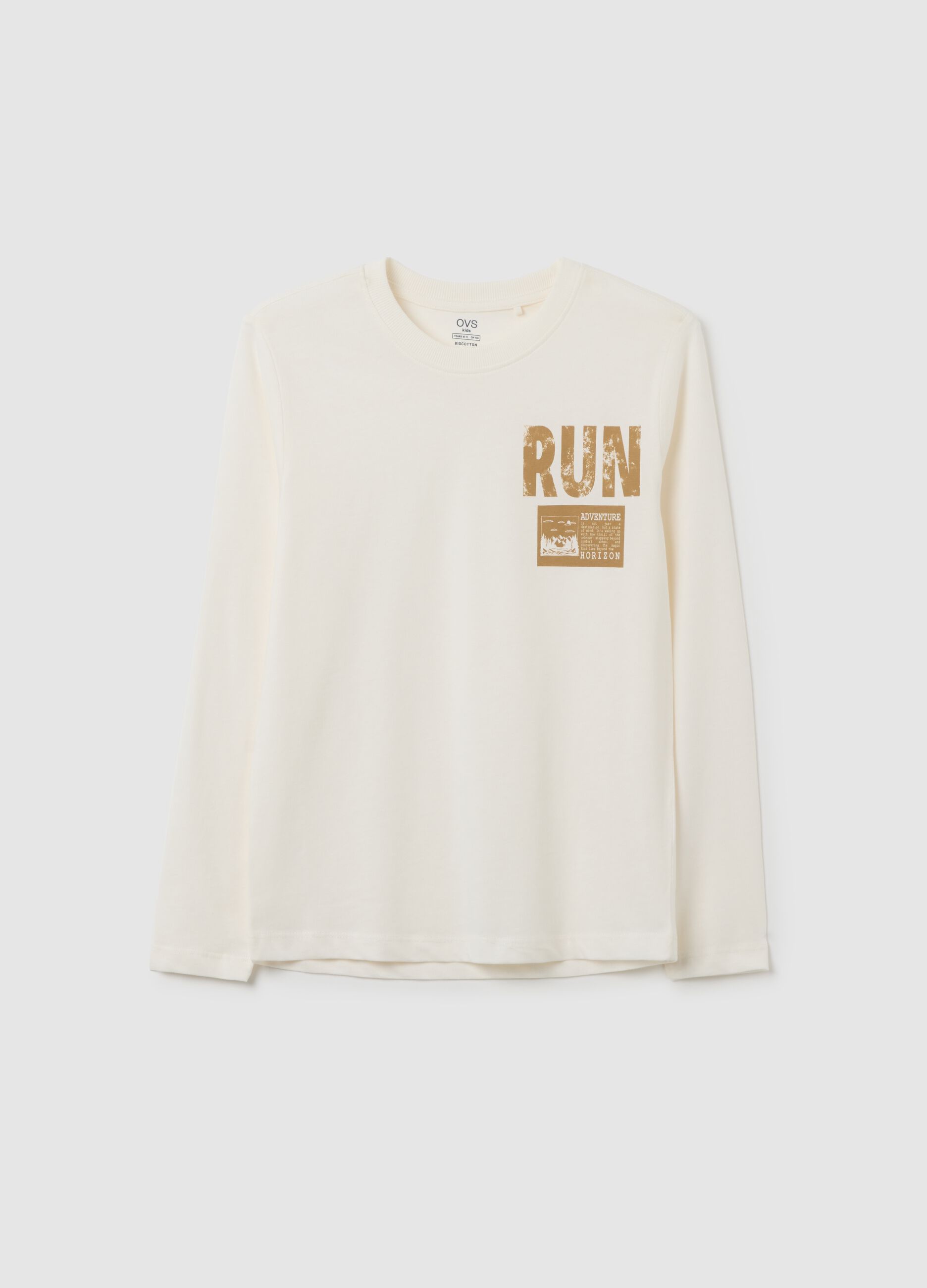 T-shirt da ragazzo in puro cotone bianca regular fit