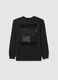 Boys' top in pure black cotton with oversized fit_1
