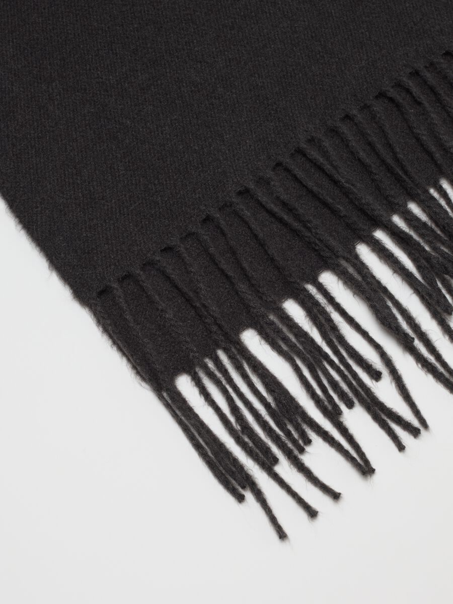 Grey Scarf with Fringe_6