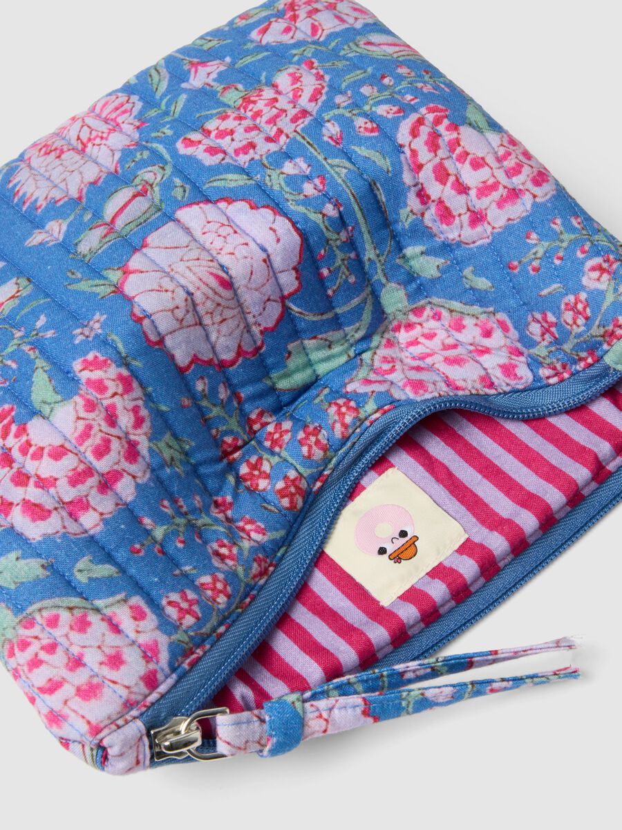 Multicolour Pure Cotton Pouch with Floral Pattern_2