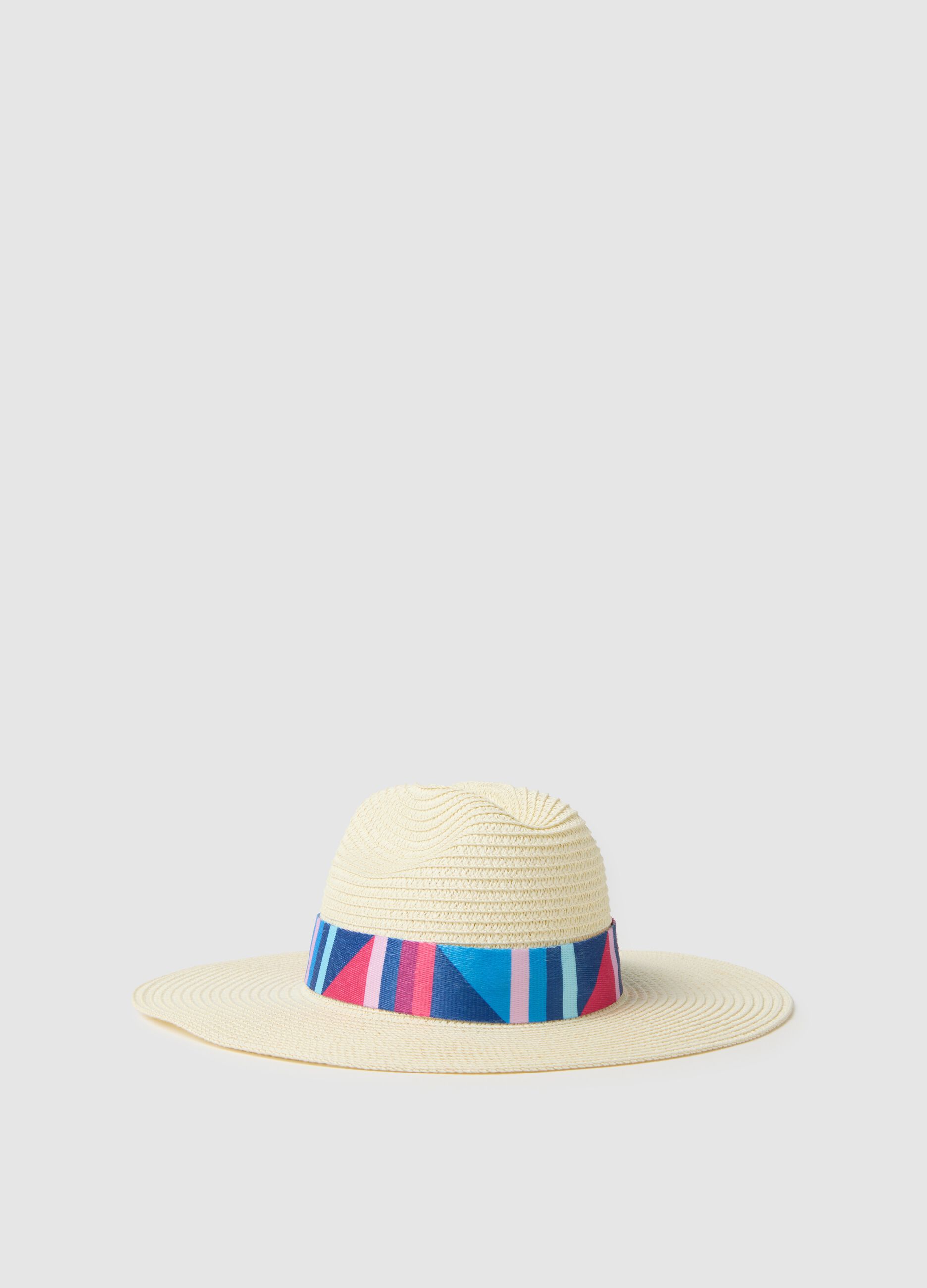 Women's hat in pure multicolour textile paper