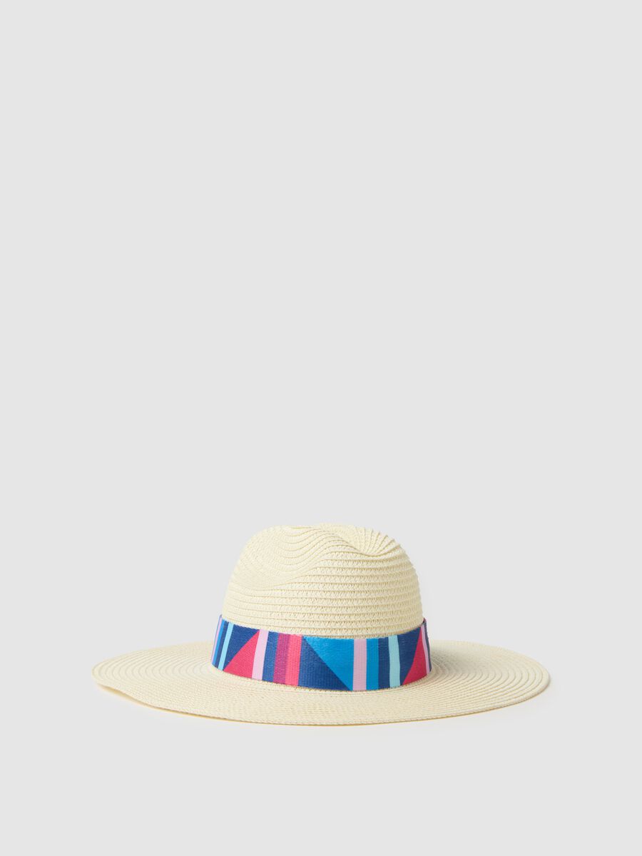 Women's hat in pure multicolour textile paper_0