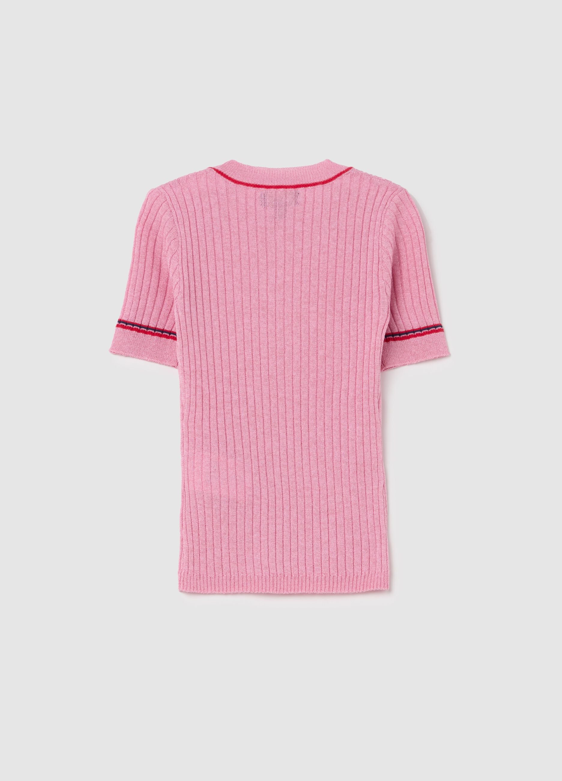 T-shirt in ribbed jersey with lurex