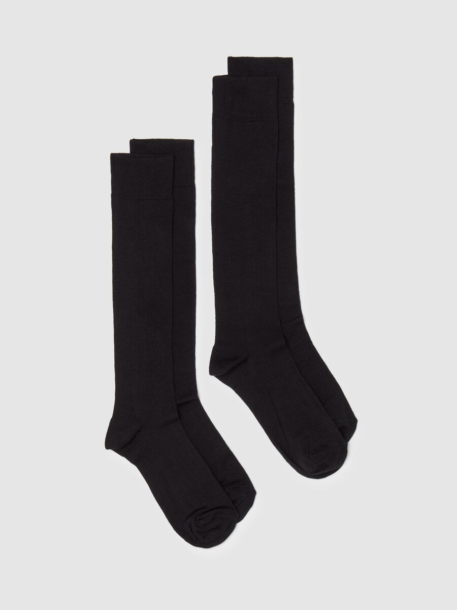 Two-pair pack long socks in bamboo viscose_0