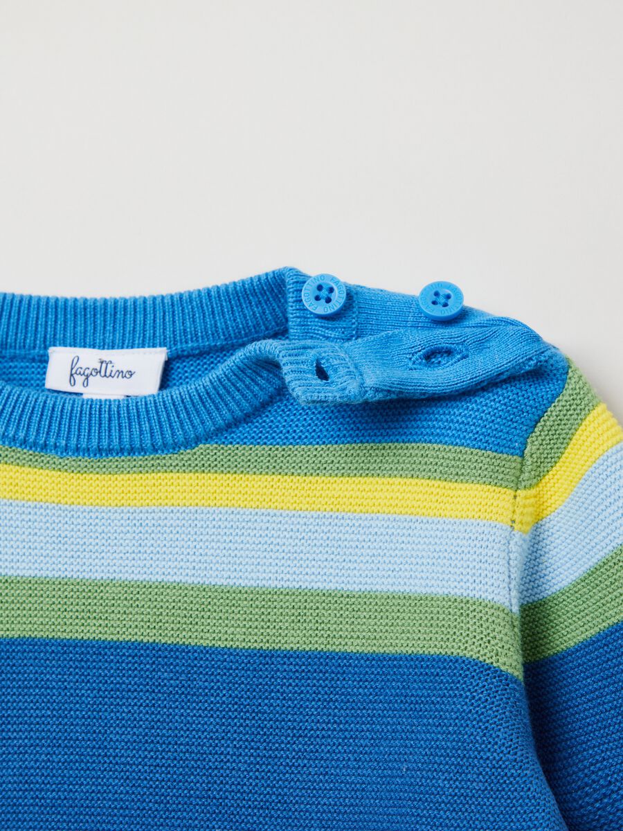 Striped patterned cotton pullover_2