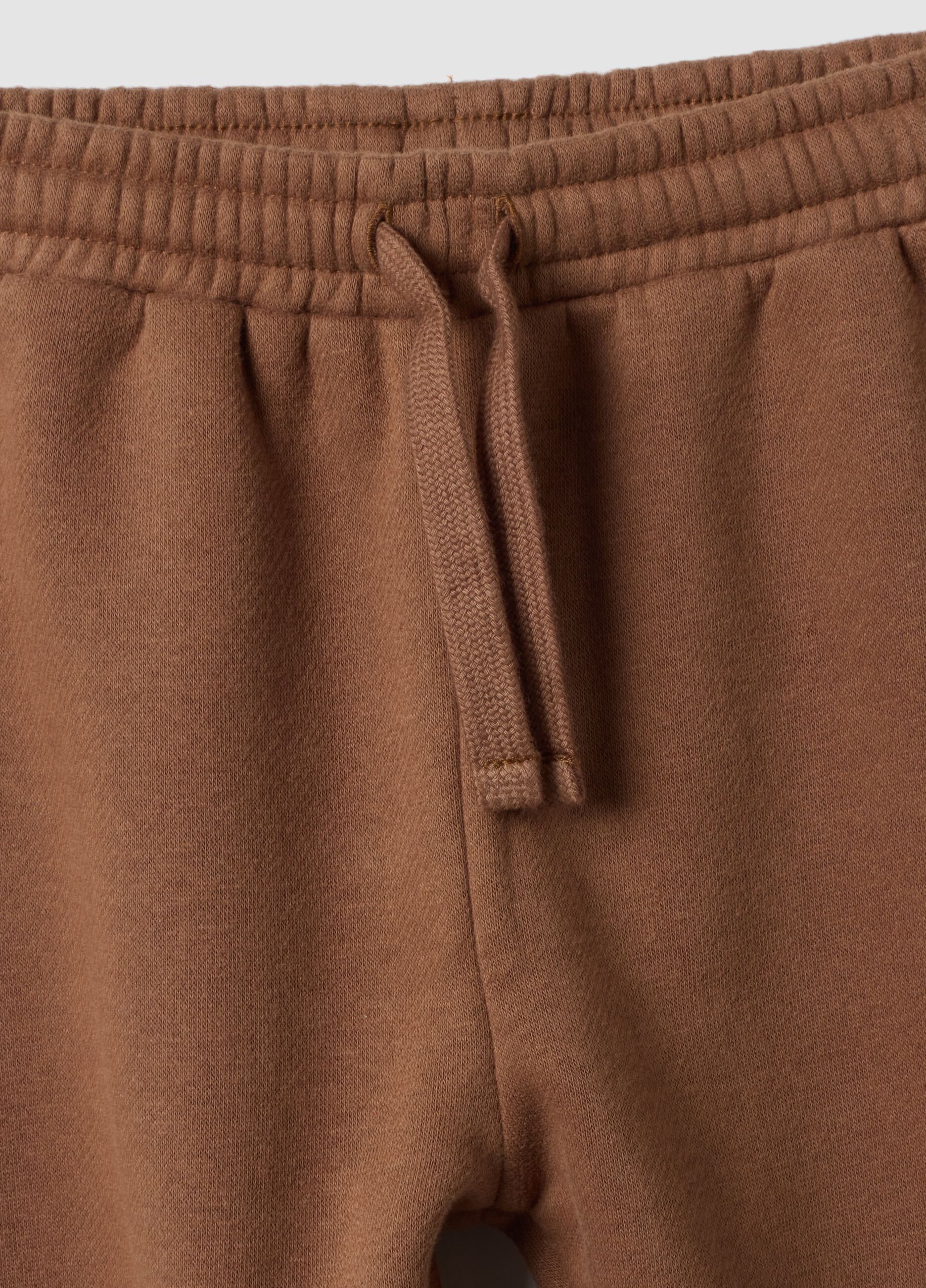 Brown organic cotton-blend jogging set with Mickey print