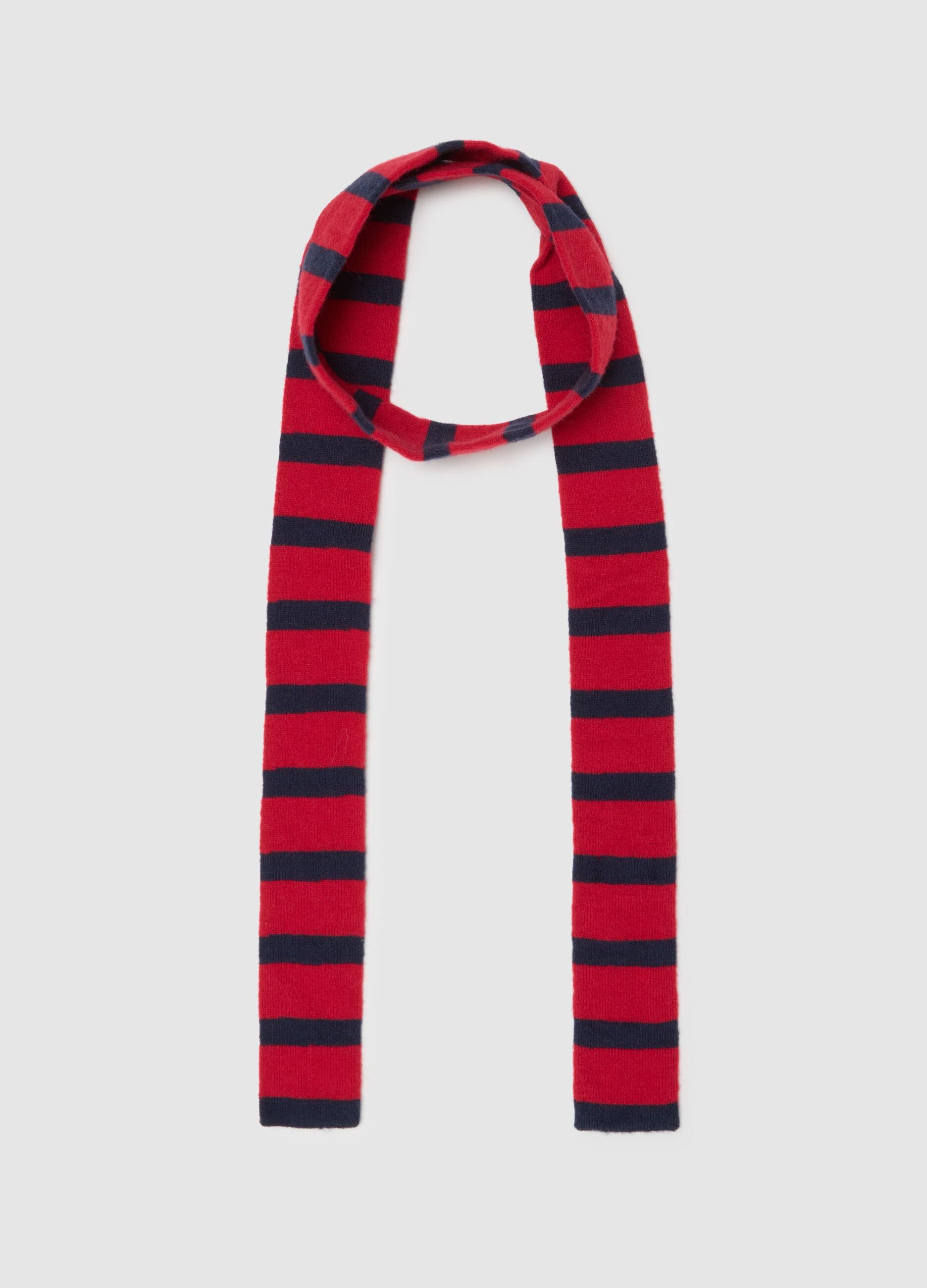 Red and blue striped scarf