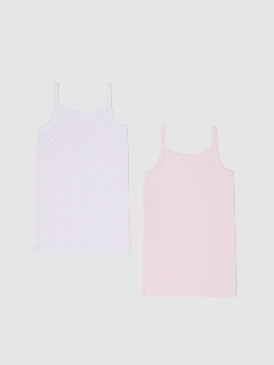 Two-pack vests in cotton with bow and print_1