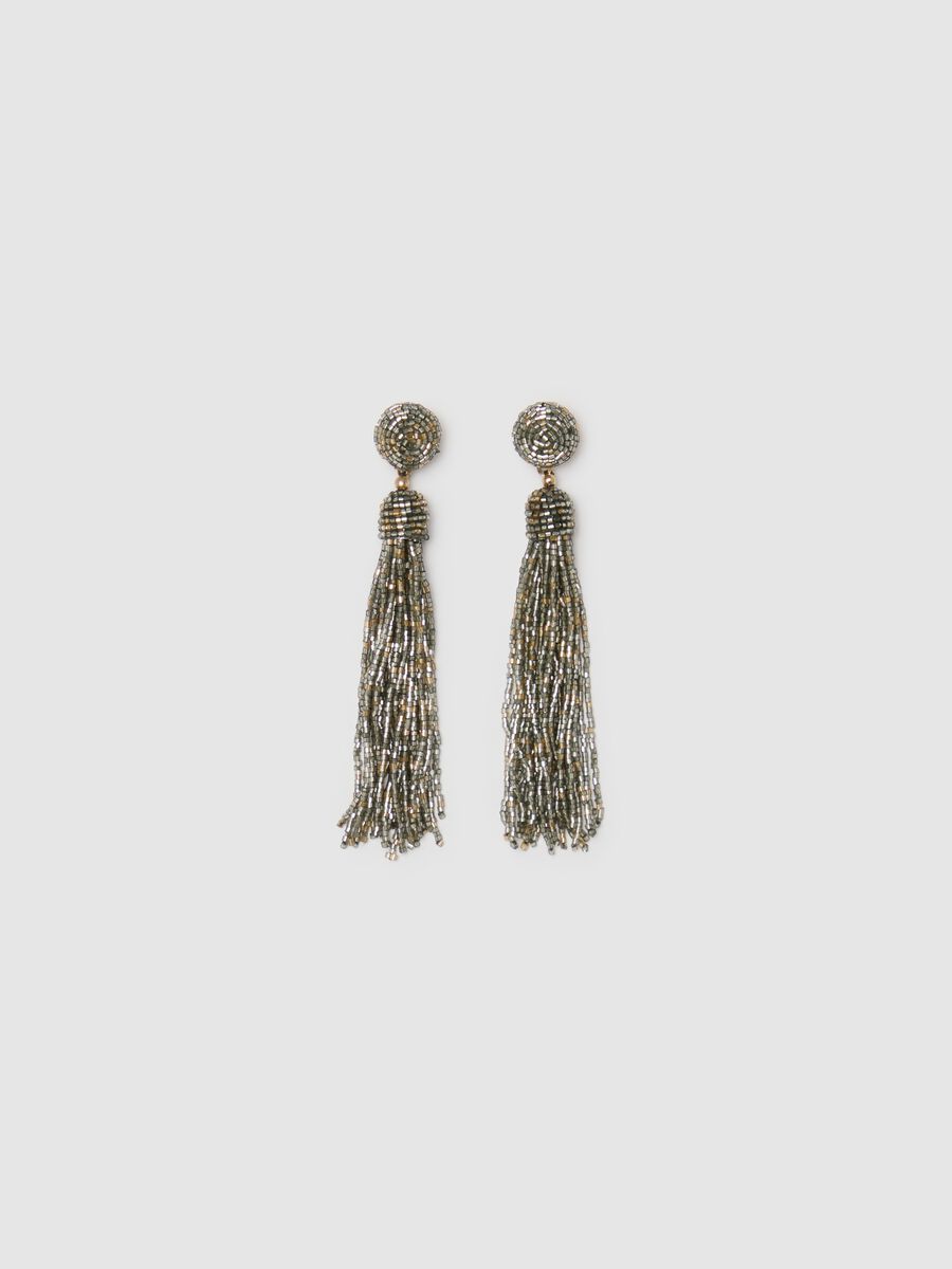 Long earrings with fringed pendants_0