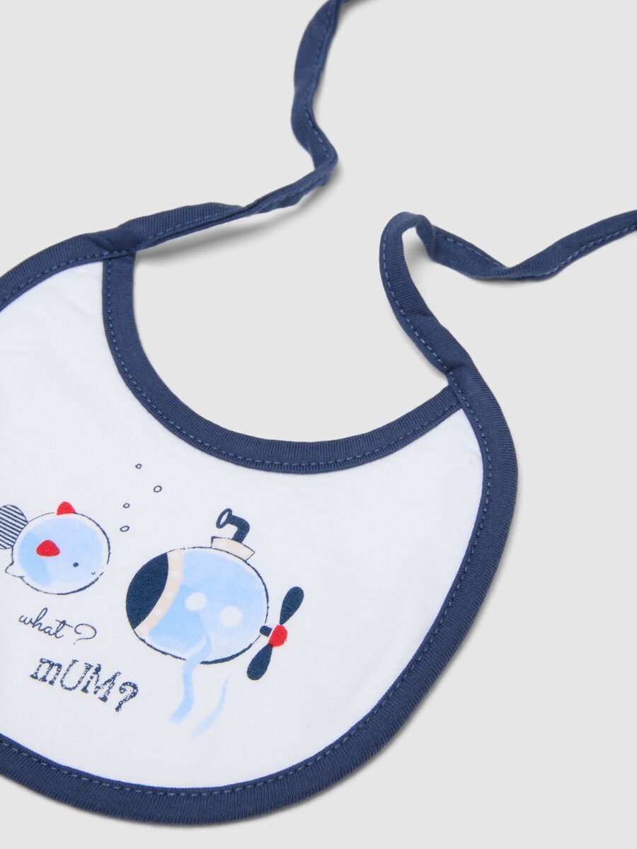 Bipack bavaglini in puro cotone multicolor da neonato con ricami_1