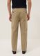 Beige pure cotton carrot-fit chino trousers_3